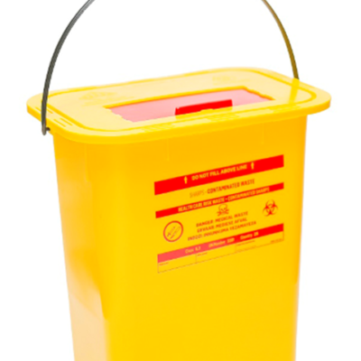 12 Litre Yellow Sharps Base, Handle & Lids with Sliders