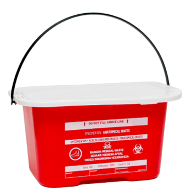4 Litre Red Anatomical Base with Solid Lid