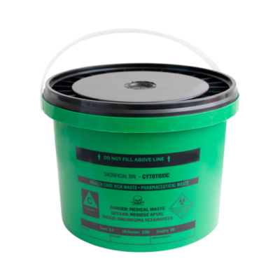 5 Litre Green Perf Cytotoxic Bucket & Lid