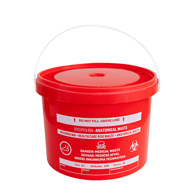 5 Litre Perf Specimen Container & Lid (Red)
