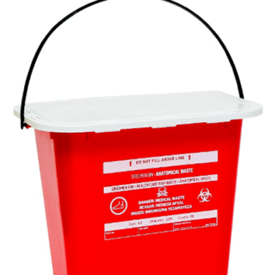 8 Litre Red Anatomical Base with Solid Lid